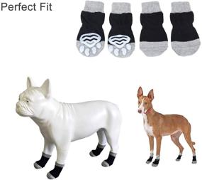 img 1 attached to 🐾 Keep Your Furry Friend Safe: PETSIMTO 4 PCS Anti-Slip Pure Cotton Dog Socks with Rubber Grip Paw Protectors for Hardwood Floors