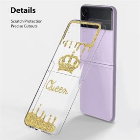 img 2 attached to AIGOMARA Clear Case For Samsung Galaxy Z Flip 3 5G Case (2021) Queen Crown Print Design Slim Hard PC Shookproof Protection Folding Anti-Drop Transparent Cover For Galaxy Z Flip 3 5G