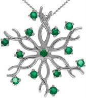 natural emerald sterling snowflake necklace women's jewelry logo