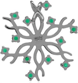 img 1 attached to Natural Emerald Sterling Snowflake Necklace Women's Jewelry