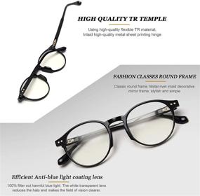 img 1 attached to 2 Pack Round Frame Blue Light Blocking Glasses for Women and Men - Anti Blue Light Gaming Glasses with Advanced Filters