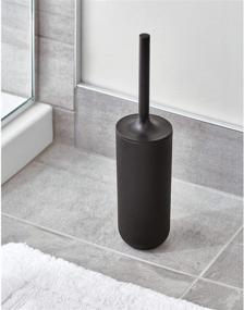 img 1 attached to 🚽 iDesign - Cade Bowl Brush and Holder, Bathroom Toilet Cleaning Set, Matte Black, Pack of 2