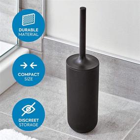 img 3 attached to 🚽 iDesign - Cade Bowl Brush and Holder, Bathroom Toilet Cleaning Set, Matte Black, Pack of 2