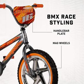 img 3 attached to 🚲 Mongoose Skid Boy's Freestyle BMX Bike with Training Wheels, 16-Inch Wheels in Stylish Grey Shade