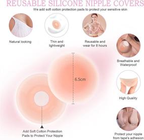 img 1 attached to Gissac 2-Pack Boob Tape - 3 Inches Width Breast Lift Tape with Reusable Nipple Covers - Bob Breast Lift Tape for Large Breasts (A-H Cup)