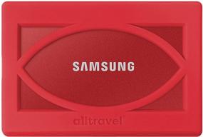 img 3 attached to 🔴 Прочный красный чехол для портативного SSD Samsung T7, T7 Touch - Защищает от ударов и падений - Доступно в версиях 1ТБ, 2ТБ, 500ГБ - Чехол-бампер Alltravel для внешнего SSD - USB 3.2.