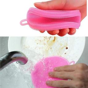 img 3 attached to 🧽 Silicone Sponge Dish Washing Kitchen Scrubber - 3 Pack of Effective Silicone Sponge Dish Sponges for Double Sided Cleaning