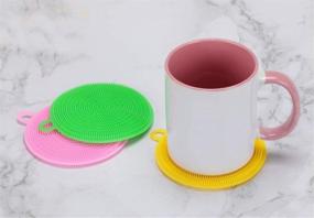 img 1 attached to 🧽 Silicone Sponge Dish Washing Kitchen Scrubber - 3 Pack of Effective Silicone Sponge Dish Sponges for Double Sided Cleaning