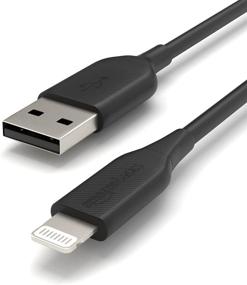 img 2 attached to 🔌 AmazonBasics MFi Certified 1-Ft ABS USB-A to Lightning Cable Cord - Fast Charger for Apple iPhone and iPad (Black)