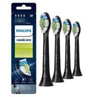 🦷 enhance your oral care with philips sonicare genuine w diamondclean toothbrush heads – set of 4 brush heads in chic black (hx6064/95) logo