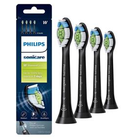 img 4 attached to 🦷 Enhance Your Oral Care with Philips Sonicare Genuine W DiamondClean Toothbrush Heads – Set of 4 Brush Heads in Chic Black (HX6064/95)