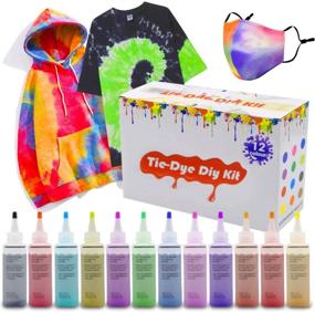 img 4 attached to All-in-1 Tie Dye Kit - Non-Toxic DIY Fashion Dye Kit, 12 Vibrant Colors - Perfect for Kids, Adults and Groups. Ideal Gift for Thanksgiving, Christmas, Birthdays, and Parties