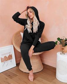 img 1 attached to 👚 Corfrute Women's Solid Color Hoodie Tracksuit with Drawstring Pants – Comfortable and Fashionable Two-Piece Outfit