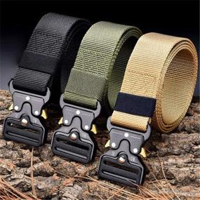 img 1 attached to 🔒 Durable Release Buckle Men's Accessories: Tactical Military-Inspired Belts