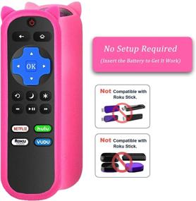 img 2 attached to 📺 2-Pack Replacement Remote Control for Onn Roku TV with Glow Pink and Green Cases - Compatible with All Onn Roku TV Models (No Setup Required)