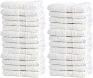 🧼 premium bulk spa white washcloths – set of 24 – large size 12” x 12” – luxurious thick loop pile washcloth – highly absorbent and ultra-soft 100% ring-spun cotton wash cloth – lint-free face towel – ideal wash cloths for bathroom logo