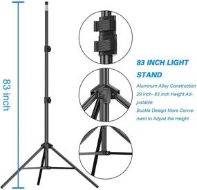 img 3 attached to Портативный стойка для освещения EMART высотой 7 футов для фотографии - штатив со сумкой для переноски для вспышек, флэш, софтбоксов, зонтов, стробоскопов, камеры и фотографических портретов.