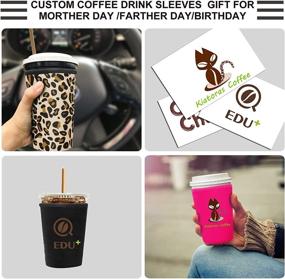 img 1 attached to 3 Pack Iced Coffee Sleeve Cozy - Reusable Drink Sleeve Neoprene Insulator Cup Holder for Cold Drinks like Starbucks Coffee, McDonalds, Dunkin Donuts, and More! (Leopard Pattern)