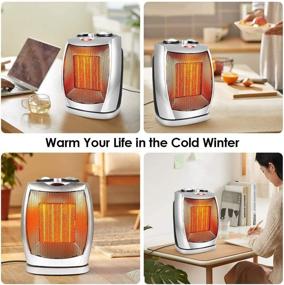 img 1 attached to 🔥 Adjustable Thermostat Portable Space Heater - 1500w with Overheat & Tip-Over Protection, Safety Cut-Off - Ideal Mini Heater for Home and Office