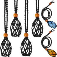 📿 4-piece crystal necklace cord kit for stone jewelry diy – replacement rope with empty stone holders and quartz raw stones for necklace and bracelet making logo