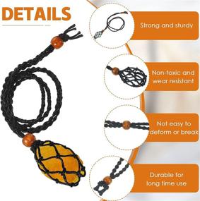 img 2 attached to 📿 4-Piece Crystal Necklace Cord Kit for Stone Jewelry DIY – Replacement Rope with Empty Stone Holders and Quartz Raw Stones for Necklace and Bracelet Making