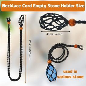 img 3 attached to 📿 4-Piece Crystal Necklace Cord Kit for Stone Jewelry DIY – Replacement Rope with Empty Stone Holders and Quartz Raw Stones for Necklace and Bracelet Making