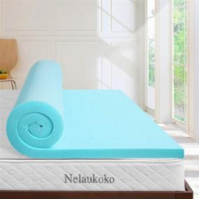 img 4 attached to 🛏️ Enhance College Dorm Comfort with Nelaukoko 3 Inch Twin XL Memory Foam Topper - Gel Cooling Infused Mattress Pad