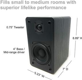 img 2 attached to 🔊 Singing Wood T25 Passive 2 Way Bookshelf Speakers - 60 Watts (30W x 2) with Wall Mount Bracket - Beech Wood Finish, Pair - Requires Receiver or Amplifier for Operation (Black)