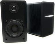 🔊 singing wood t25 passive 2 way bookshelf speakers - 60 watts (30w x 2) with wall mount bracket - beech wood finish, pair - requires receiver or amplifier for operation (black) logo