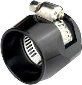 img 1 attached to 🔧 8AN Hex Hose Finisher Clamp | Fuel Line Hose End Fitting | Oil Water Pipe Adapter | Black Aluminum (Pack of 2)