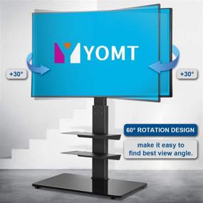 img 2 attached to 📺 YOMT Universal Swivel Floor TV Stand with Mount for 32-65 inch LCD, LED Flat or Curved Screens TVs – Space Saving, Ideal for Corner, Bedroom & Living Room – Black