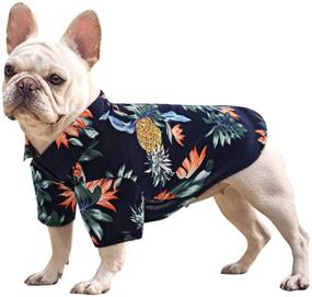 img 4 attached to 🍍 KOESON Hawaiian Dog Shirts - Pet Summer Cool T-Shirt with Cute Tropical Pineapple Print, Short Sleeve Apparel for Puppy Camping Beachwear Costume, Ideal for Doggy & Cat