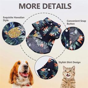 img 2 attached to 🍍 KOESON Hawaiian Dog Shirts - Pet Summer Cool T-Shirt with Cute Tropical Pineapple Print, Short Sleeve Apparel for Puppy Camping Beachwear Costume, Ideal for Doggy & Cat