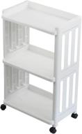 🛒 3-tier white kitchen rolling storage trolley with wheels - utility serving cart, 1 pack logo