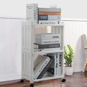 img 1 attached to 🛒 3-Tier White Kitchen Rolling Storage Trolley with Wheels - Utility Serving Cart, 1 Pack