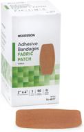 🩹 mckesson fabric adhesive bandage patch, 2 x 4 inch - box of 50 pieces логотип