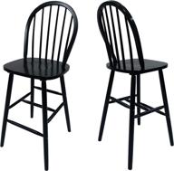 🪑 christopher knight home lopez spindle bar stools - rubberwood traditional farmhouse style in black - set of 2 with 29.2" seats logo