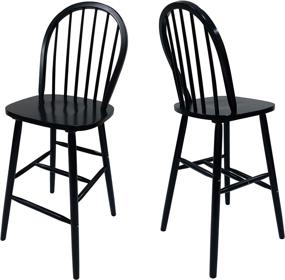 img 4 attached to 🪑 Christopher Knight Home Lopez Spindle Bar Stools - Rubberwood Traditional Farmhouse Style in Black - Set of 2 with 29.2" Seats