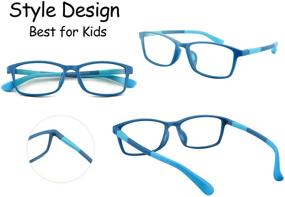 img 3 attached to 👓 FEISEDY Kids Blue Light Blocking Glasses: Flexible TPEE Rubber Nerd Eyewear for Boys and Girls (Ages 3-13) B2630