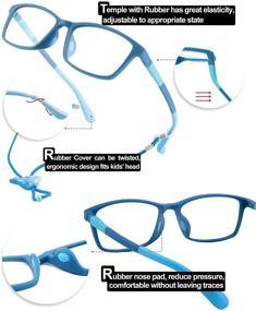 img 1 attached to 👓 FEISEDY Kids Blue Light Blocking Glasses: Flexible TPEE Rubber Nerd Eyewear for Boys and Girls (Ages 3-13) B2630