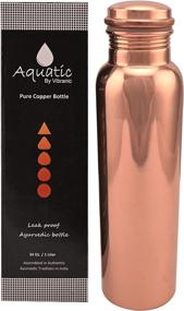 img 3 attached to 🧪 Copper Bottle 34oz: Joint Free Ayurvedic Copper Vessel for Sports, Fitness, Yoga, Natural Health Benefits - Leak-Proof & Plain