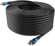 🔌 postta 50-foot hdmi cable - 4k support, 3d, 1080p, ethernet, arc - black-pale blue logo