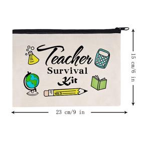 img 2 attached to 🎁 8-Piece Teacher Survival Kit Makeup Pouch Set – Cosmetic Bag, Travel Toiletry Case, Pencil Bag with Zipper – Ideal Teacher Appreciation Gifts, Perfect for Holidays & Christmas - Available in Bulk