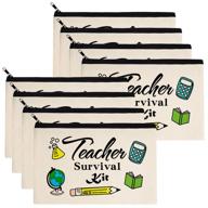 🎁 8-piece teacher survival kit makeup pouch set – cosmetic bag, travel toiletry case, pencil bag with zipper – ideal teacher appreciation gifts, perfect for holidays & christmas - available in bulk logo