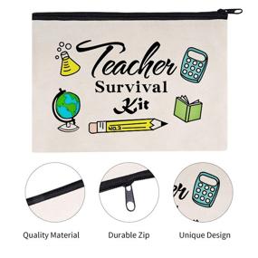 img 3 attached to 🎁 8-Piece Teacher Survival Kit Makeup Pouch Set – Cosmetic Bag, Travel Toiletry Case, Pencil Bag with Zipper – Ideal Teacher Appreciation Gifts, Perfect for Holidays & Christmas - Available in Bulk