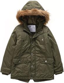 img 4 attached to 🧥 Stay warm and fashionable with the PHIBEE Boys' Winter Windproof Cotton Faux Fur Hooded Parka Jacket