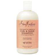 sheamoisture curl & shine coconut shampoo for curly hair - coconut & hibiscus, paraben-free shampoo, 13 oz logo