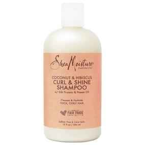 img 4 attached to SheaMoisture Curl & Shine Coconut Shampoo for Curly Hair - Coconut & Hibiscus, Paraben-Free Shampoo, 13 Oz