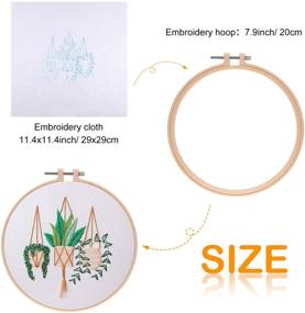 img 1 attached to 🧵 FEPITO 4 Sets Embroidery Starter Kit: Floral Patterns, Instructions, Clothes, Hoops, Needle Kit, Scissor, Color Threads included