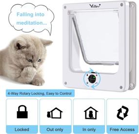 img 3 attached to Ycozy Cat Doors: 4-Way Rotary Lock Cat Flap Indoor Pet Door for Cats, Kittens, Small Dogs - Easy Install on Doors, Windows, Cupboards, and Walls - Non-Metal Safety Gate for Pets